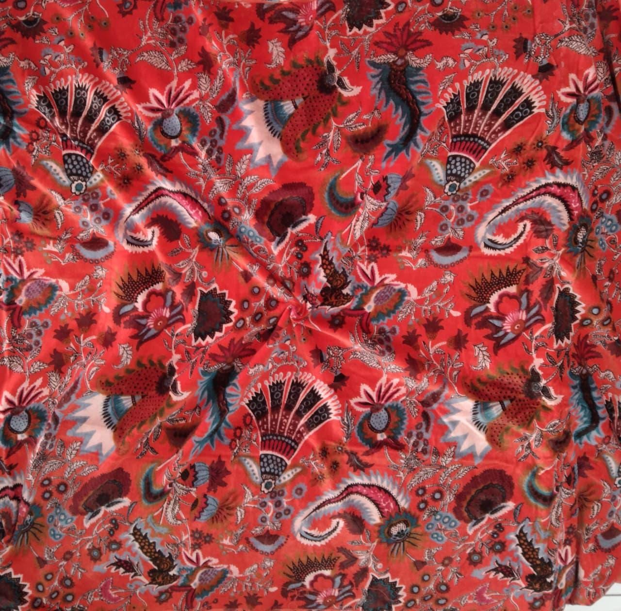 Cotton Velvet Fabric for Upholstery / DIY/ Dresses - Wandering Wildflower Mukut