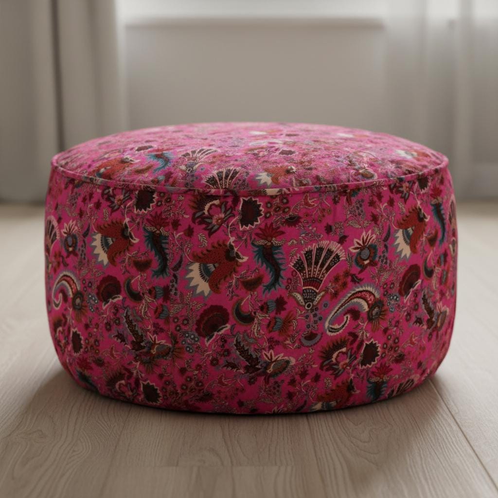 Wandering Wildflower Mukut 2 Print Ottoman Cover / Pouf Cover