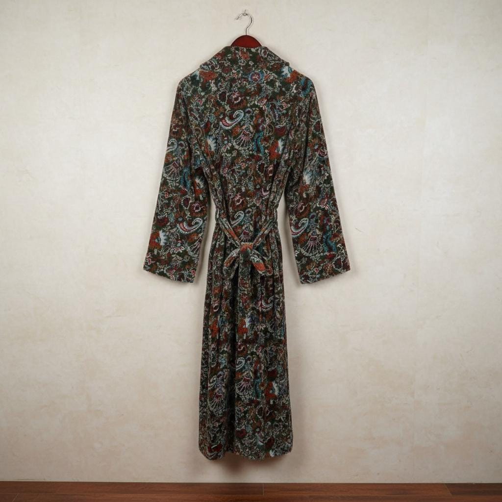 Cotton Velvet Robe Kimono wandering wildflower mukut