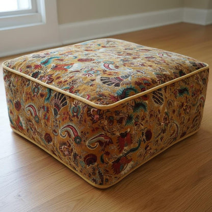 Wandering Wildflower Mukut 2 Print Ottoman Cover / Pouf Cover