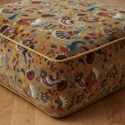 Wandering Wildflower Mukut 2 Print Ottoman Cover / Pouf Cover