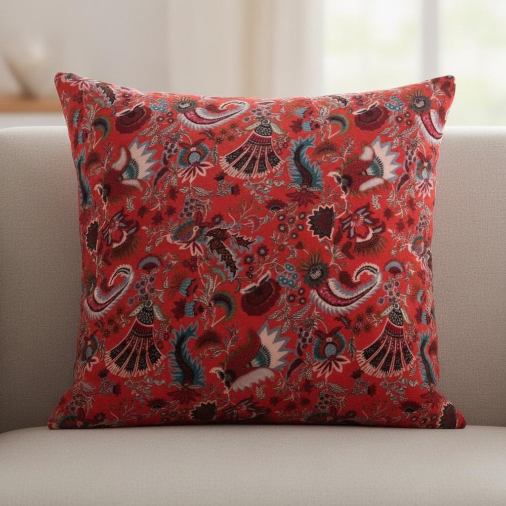 Wandering wildflower mukut Velvet Cushion Cover- both side printed velvet