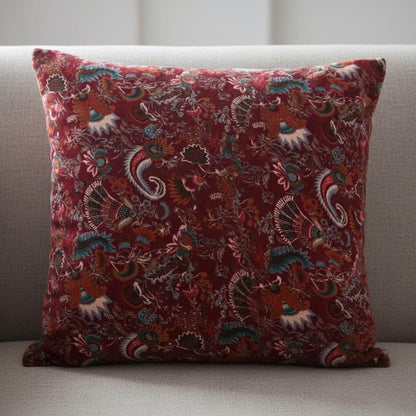 Wandering wildflower mukut Velvet Cushion Cover- both side printed velvet