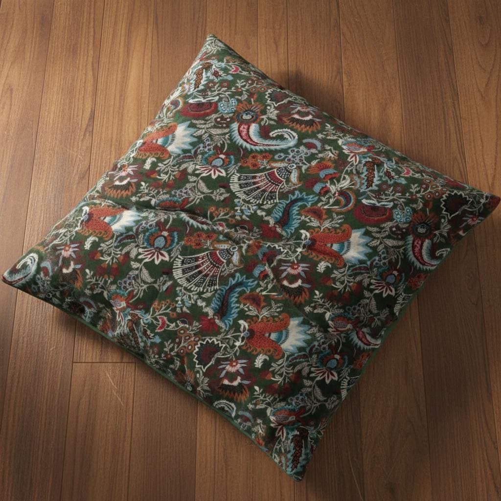 Wandering wildflower mukut Velvet Cushion Cover- both side printed velvet