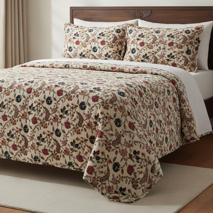 Kishori 400 GSM Cotton Velvet Quilt with pillow covers