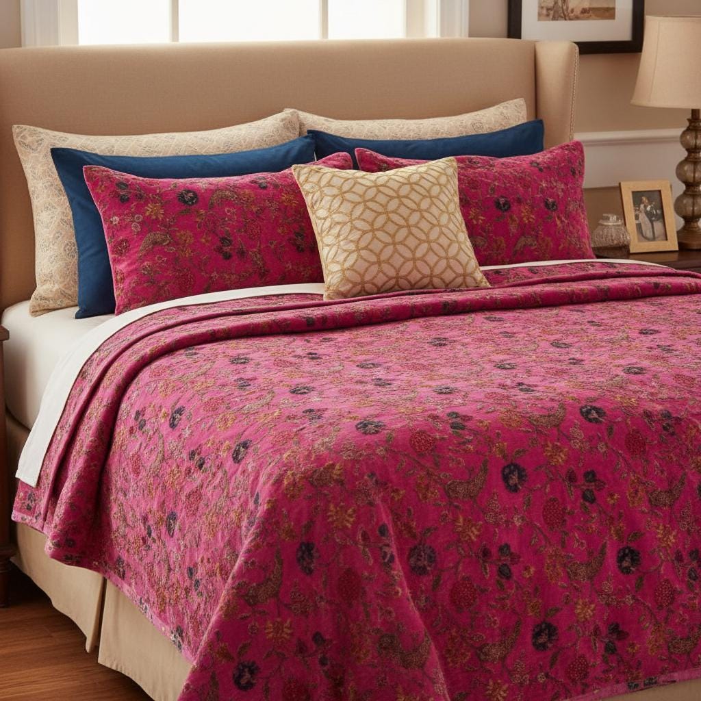 Kishori 400 GSM Cotton Velvet Quilt with pillow covers