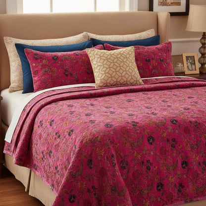Kishori 400 GSM Cotton Velvet Quilt with pillow covers
