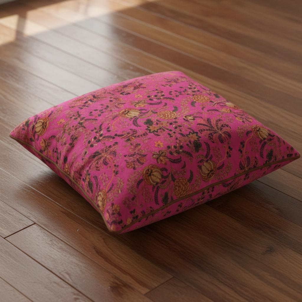 Vintage mukut2 Velvet Cushion Cover- both side printed velvet