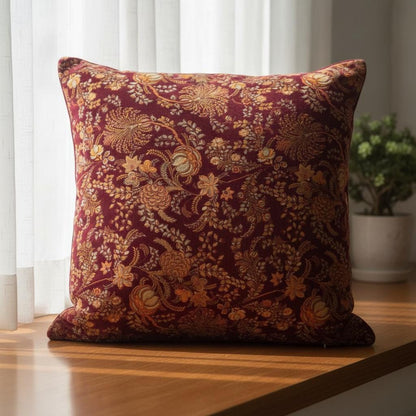 Vintage mukut2 Velvet Cushion Cover- both side printed velvet