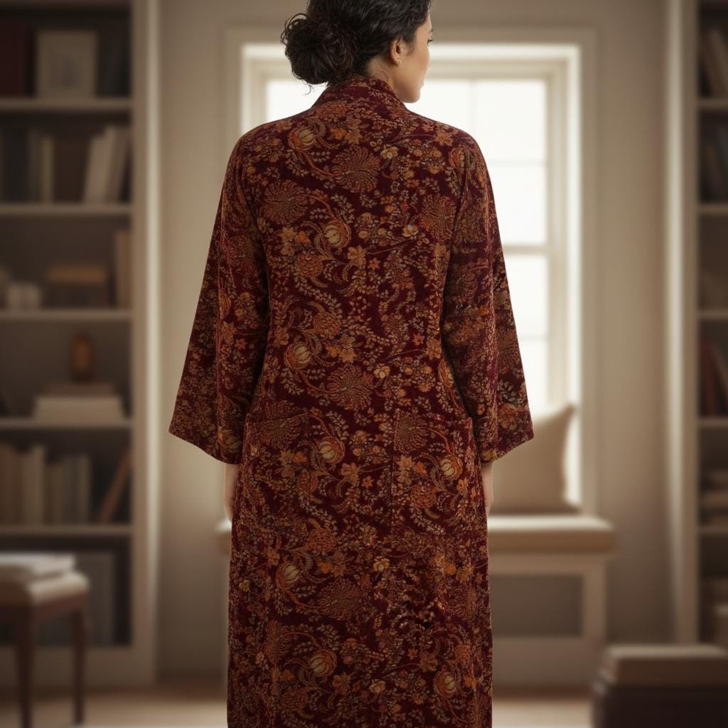 Cotton Velvet Robe Kimono vintage mukut 2