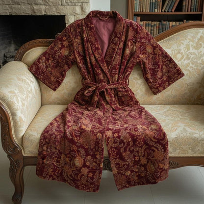 Cotton Velvet Robe Kimono vintage mukut 2