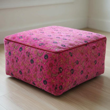 Classic Kishori Print Ottoman Cover / Pouf Cover