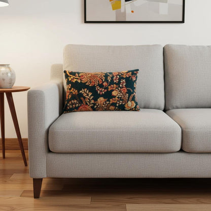 Cotton Velvet Cushion Cover 30 x 50 cm printed Velvet vintage mukut 2 Zipper Closure