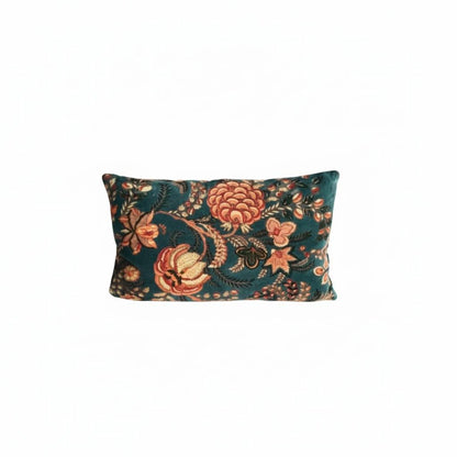 Cotton Velvet Cushion Cover 30 x 50 cm printed Velvet vintage mukut 2 Zipper Closure