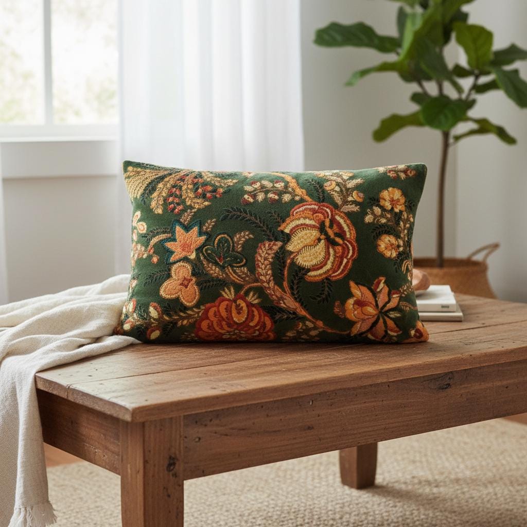 Cotton Velvet Cushion Cover 30 x 50 cm printed Velvet vintage mukut 2 Zipper Closure