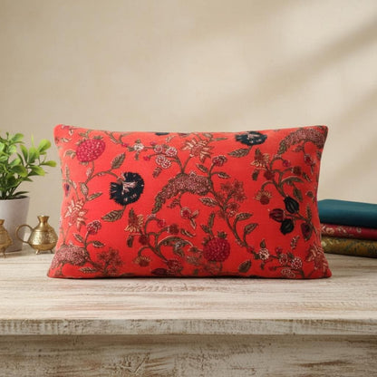 Cotton Velvet Cushion Cover 30 x 50 cm printed Velvet classic kishori Zipper Closure