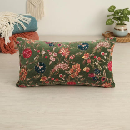 Cotton Velvet Cushion Cover 30 x 50 cm printed Velvet classic kishori Zipper Closure