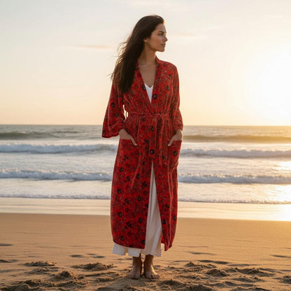 Cotton Velvet Robe Kimono vintage Classic kishori