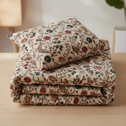 Kishori 400 GSM Cotton Velvet Quilt with pillow covers