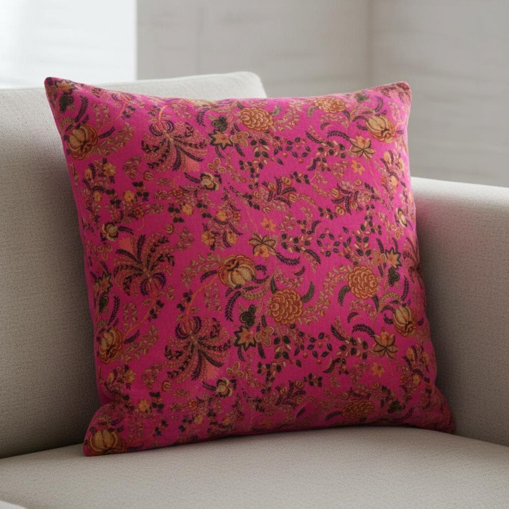 Vintage mukut2 Velvet Cushion Cover- both side printed velvet