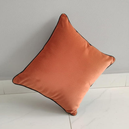 Cotton Velvet Cushion Cover – Rust Orange | 45 x 45 cm | Zipper Closure