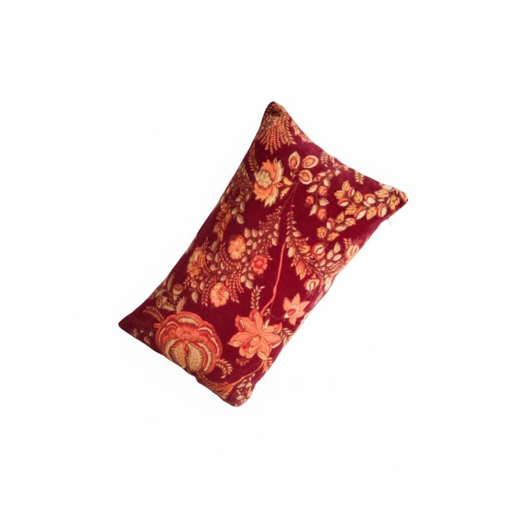 Cotton Velvet Cushion Cover 30 x 50 cm printed Velvet vintage mukut 2 Zipper Closure