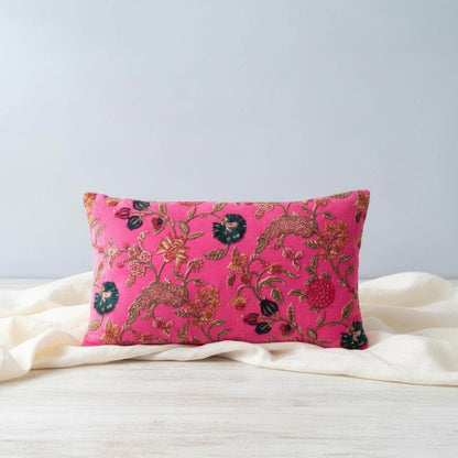 Cotton Velvet Cushion Cover 30 x 50 cm printed Velvet classic kishori Zipper Closure