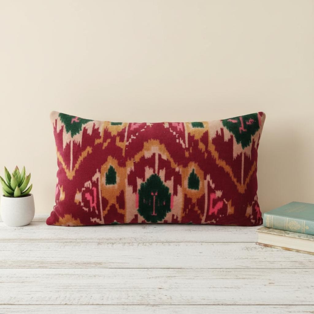 Cotton Velvet Cushion Cover 30 x 50 cm printed Velvet Ekat Zipper Closure