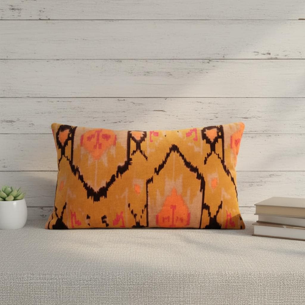 Cotton Velvet Cushion Cover 30 x 50 cm printed Velvet Ekat Zipper Closure