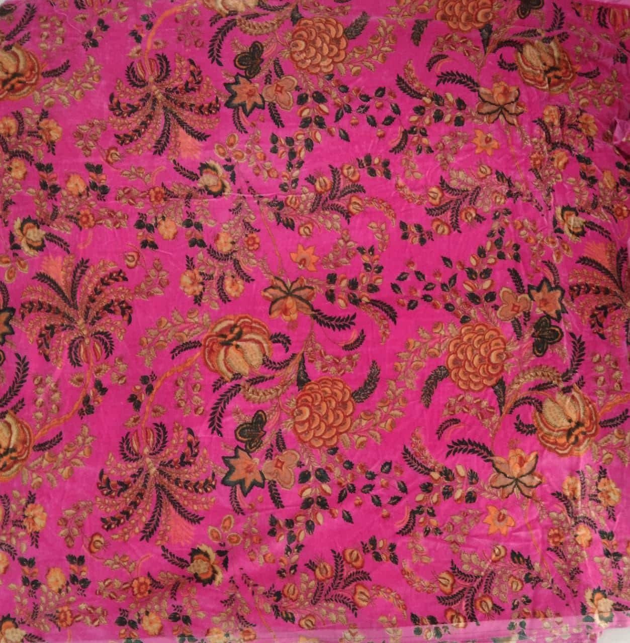 Cotton Velvet Fabric for Upholstery / DIY/ Dresses - Vintage floral Mukut 2