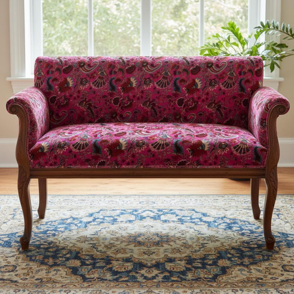 Cotton Velvet Fabric for Upholstery / DIY/ Dresses - Wandering Wildflower Mukut