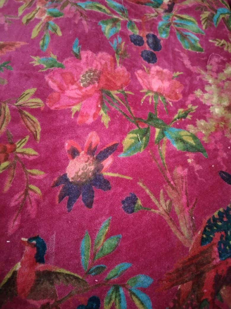Birds of paradise Magenta Cotton Velvet Fabric for Our Flag Means Death Red Robe