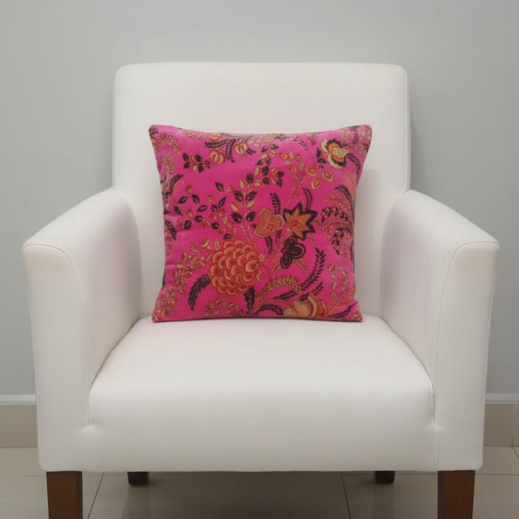 Vintage mukut2 Velvet Cushion Cover- both side printed velvet