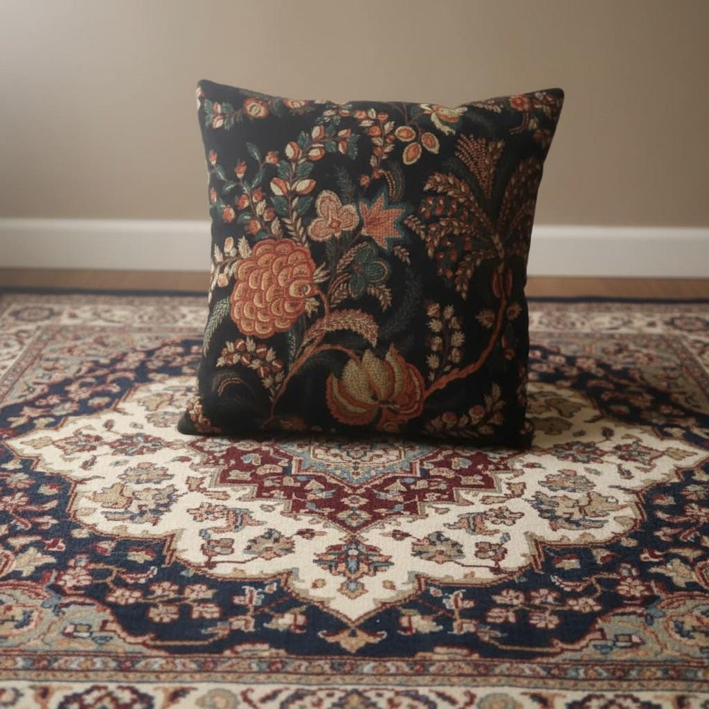 Vintage mukut2 Velvet Cushion Cover- both side printed velvet