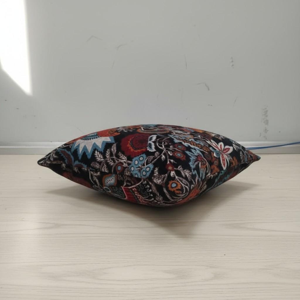 Wandering wildflower mukut Velvet Cushion Cover- both side printed velvet
