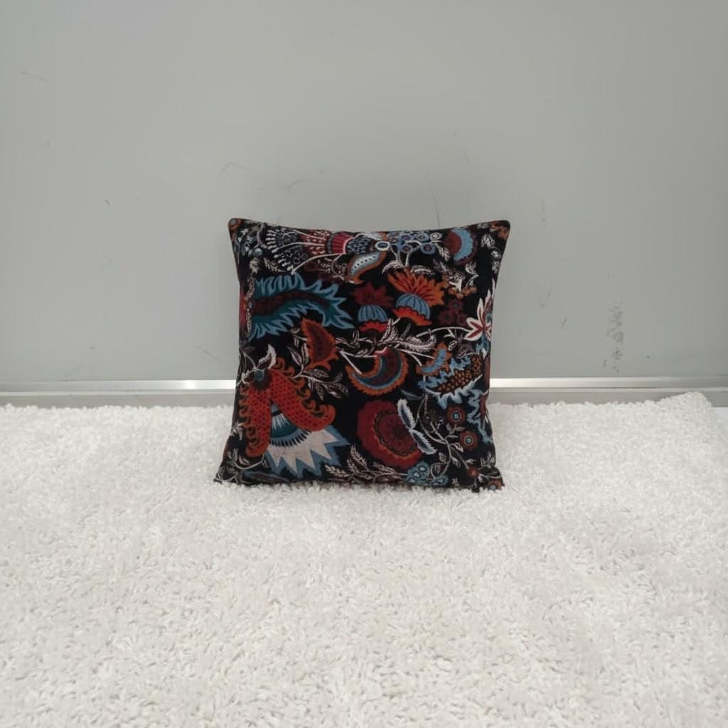 Wandering wildflower mukut Velvet Cushion Cover- both side printed velvet
