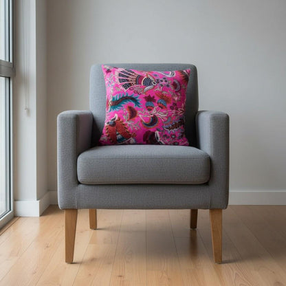 Wandering wildflower mukut Velvet Cushion Cover- both side printed velvet