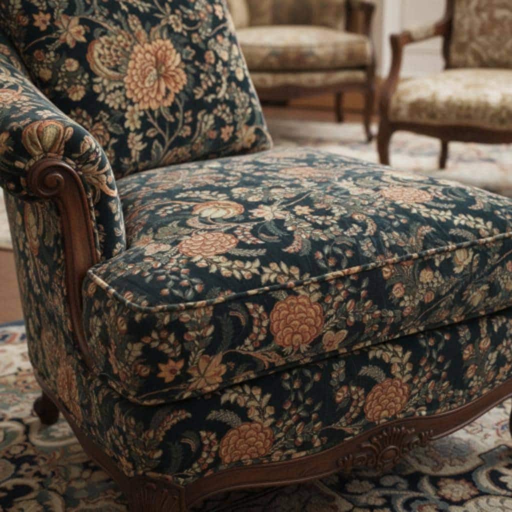 Cotton Velvet Fabric for Upholstery / DIY/ Dresses - Vintage floral Mukut 2