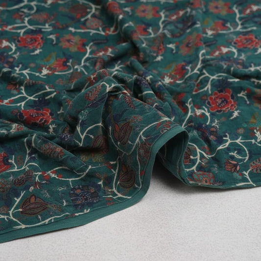 Cotton Velvet Fabric for Upholstery / DIY/ Robe -Peacock