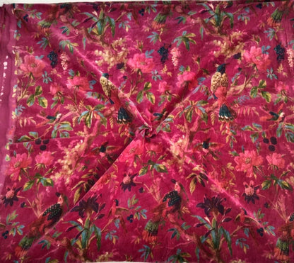 Birds of paradise Magenta Cotton Velvet Fabric for Our Flag Means Death Red Robe