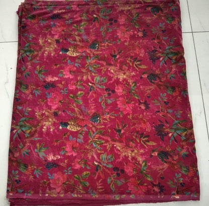 Birds of paradise Magenta Cotton Velvet Fabric for Our Flag Means Death Red Robe