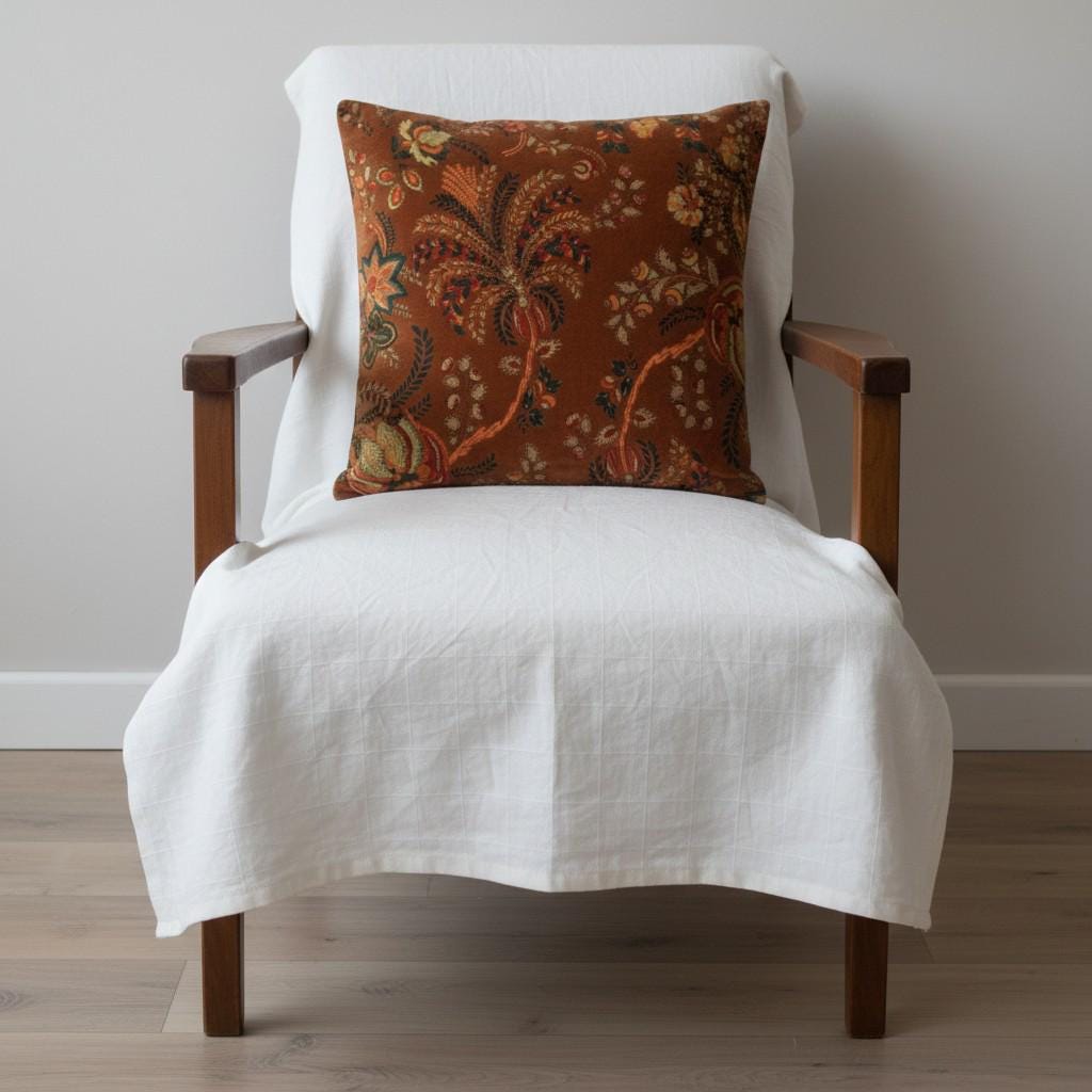 Vintage mukut2 Velvet Cushion Cover- both side printed velvet