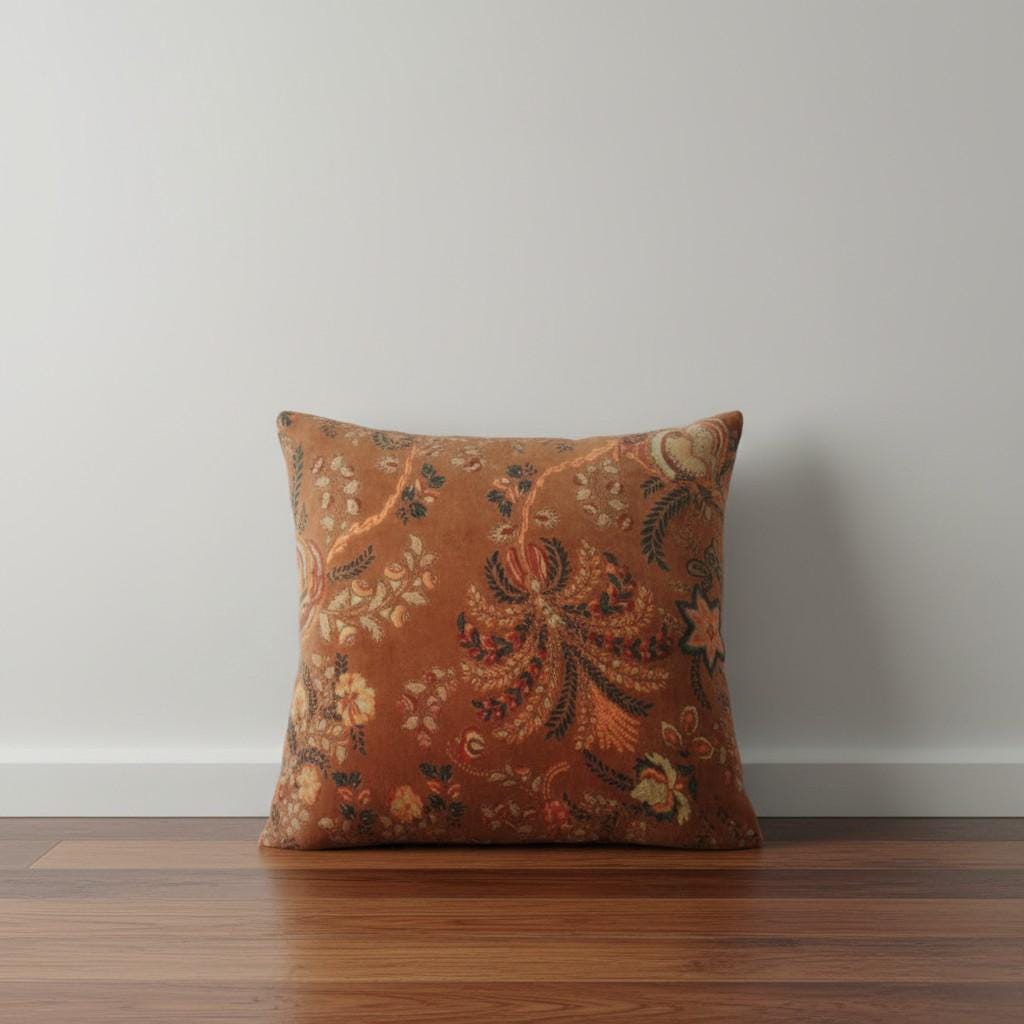 Vintage mukut2 Velvet Cushion Cover- both side printed velvet