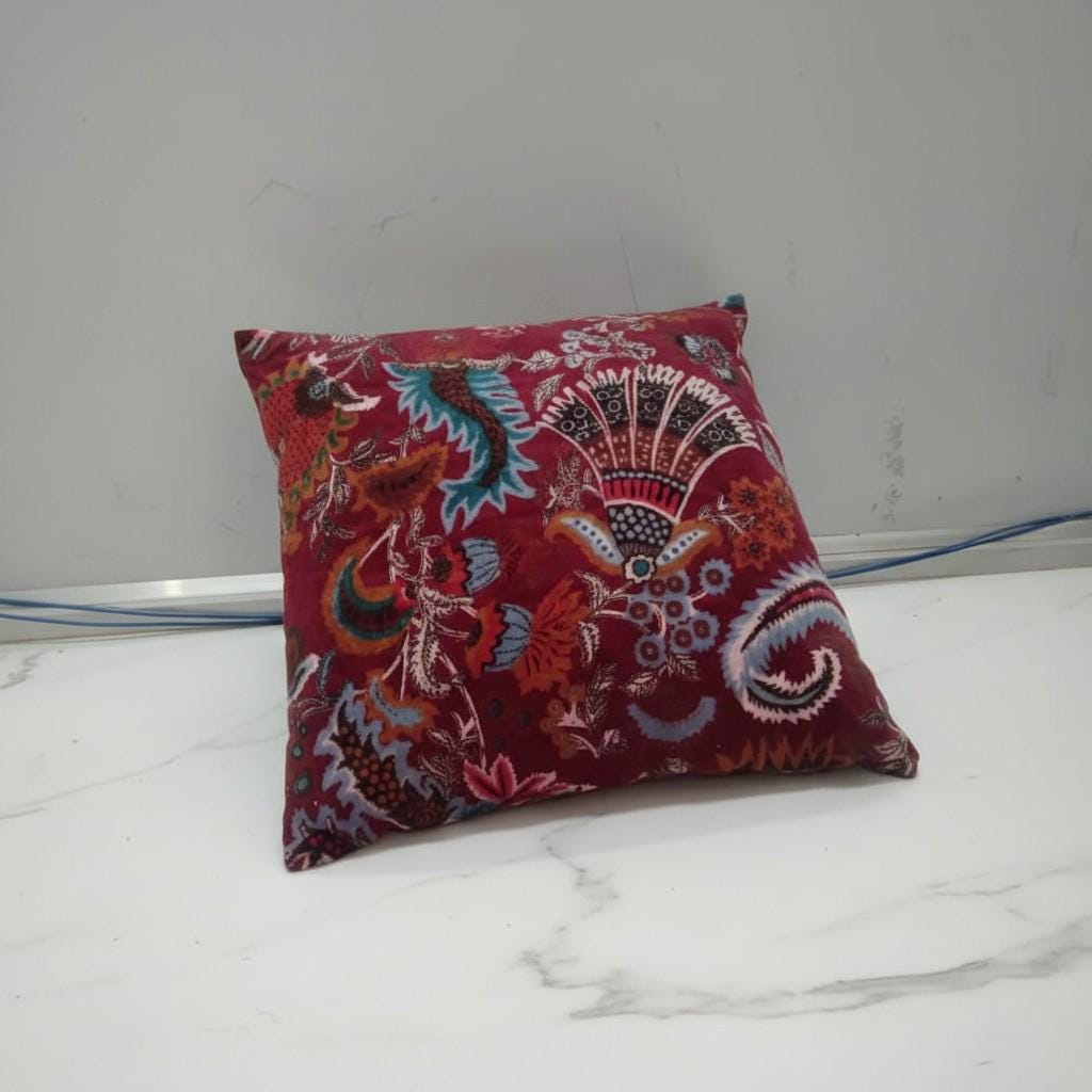 Wandering wildflower mukut Velvet Cushion Cover- both side printed velvet