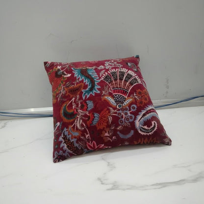 Wandering wildflower mukut Velvet Cushion Cover- both side printed velvet