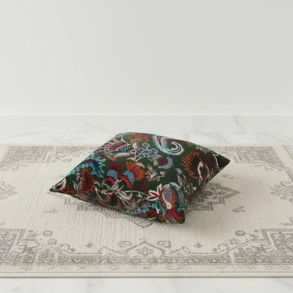 Wandering wildflower mukut Velvet Cushion Cover- both side printed velvet
