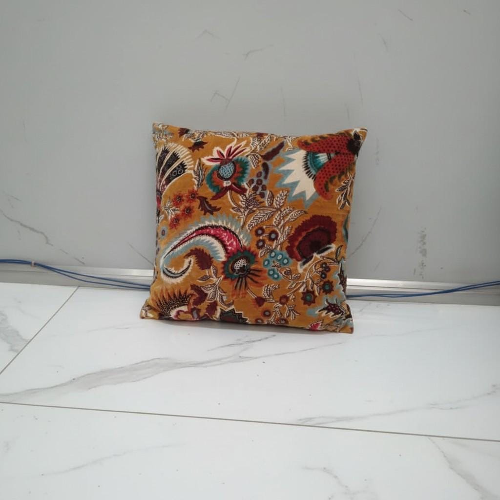 Wandering wildflower mukut Velvet Cushion Cover- both side printed velvet