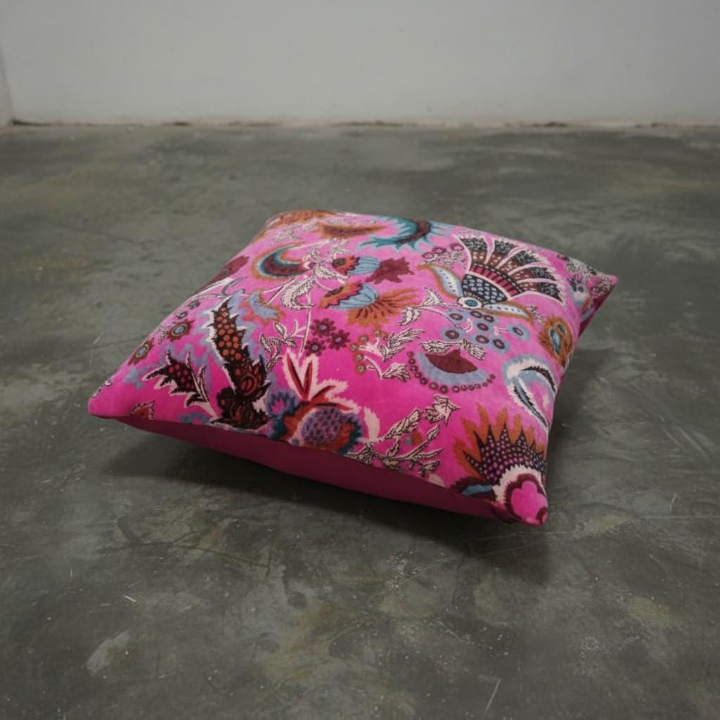 Wandering wildflower mukut Velvet Cushion Cover- both side printed velvet