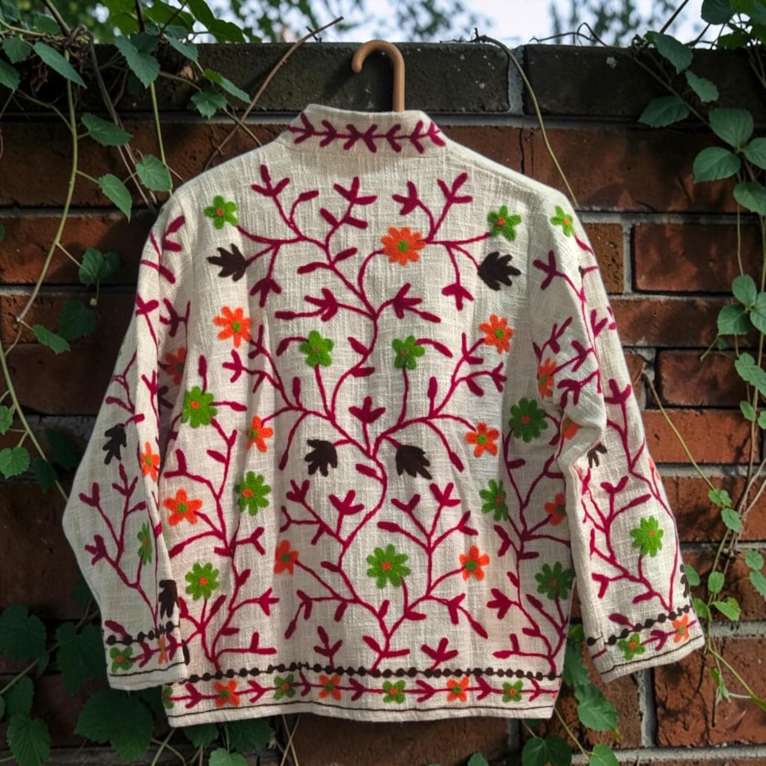 TNT cotton Suzani Floral hand embroidered Jacket Free Size