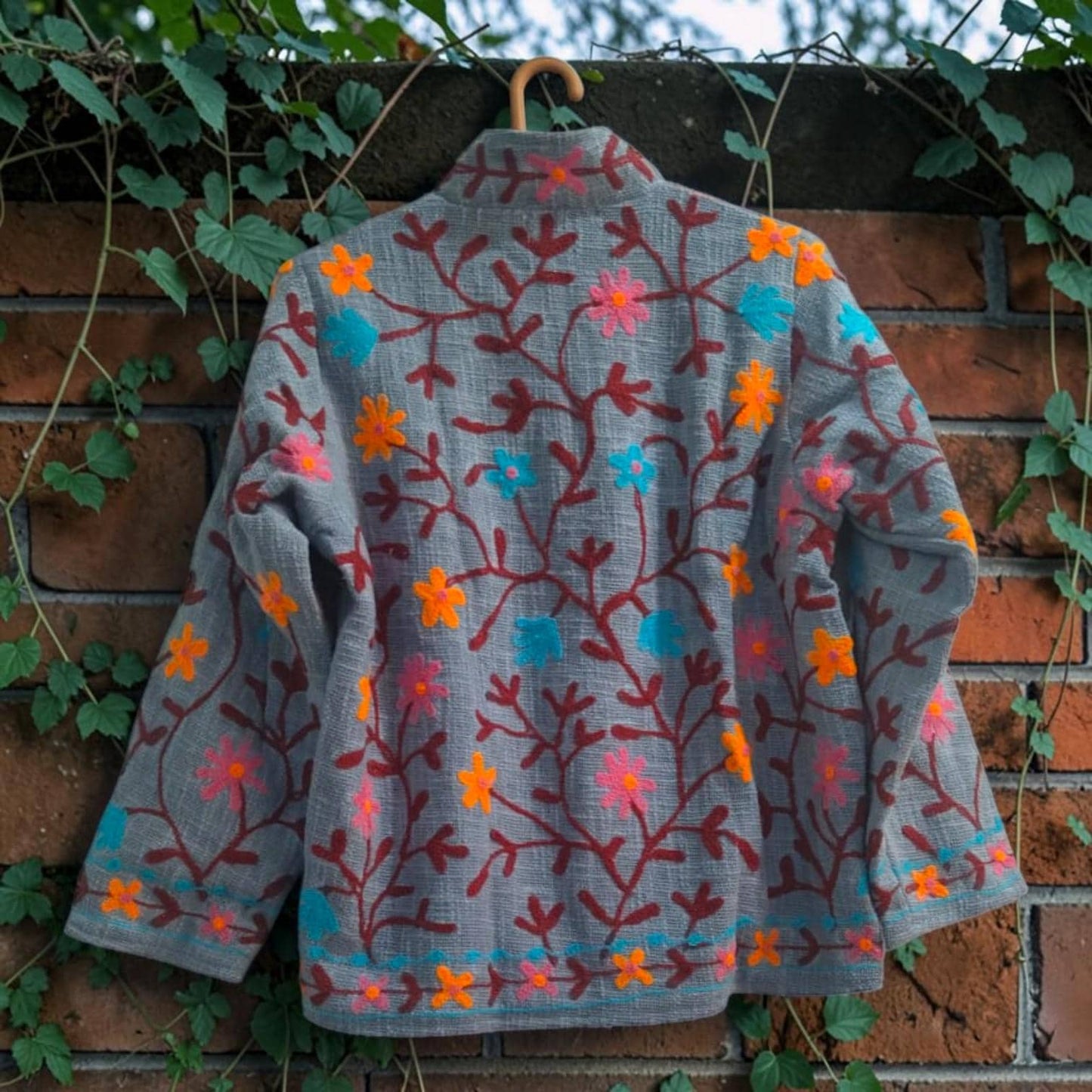 TNT cotton Suzani Floral hand embroidered Jacket Free Size